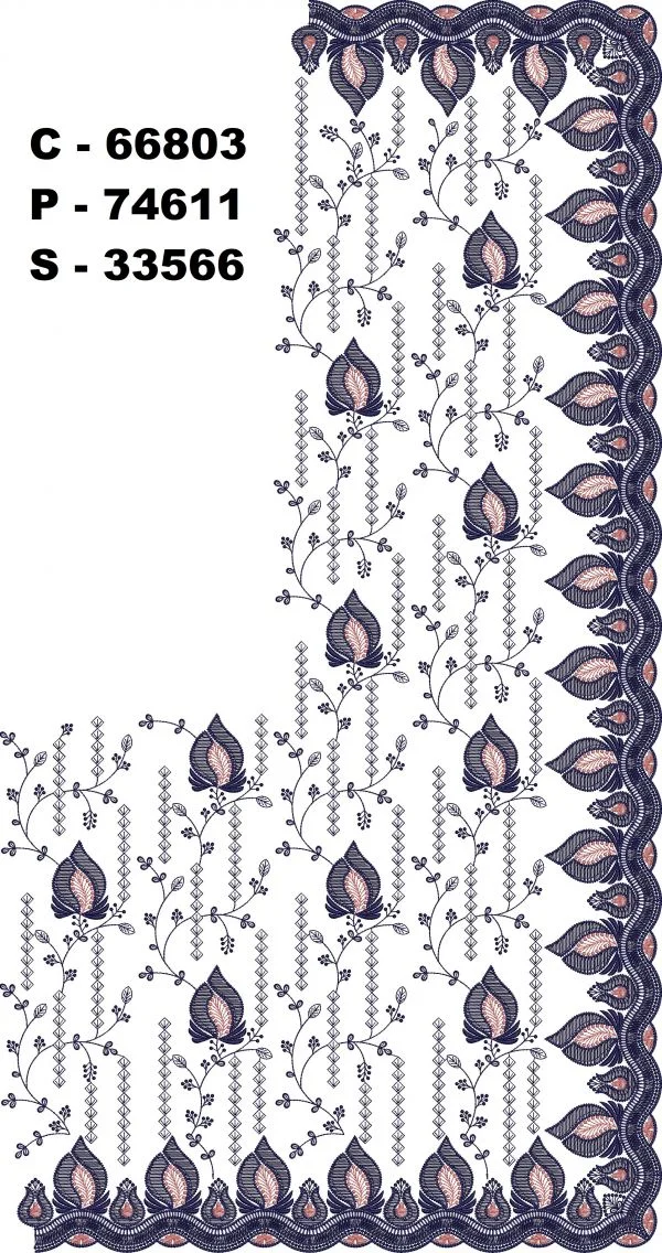 Saree Design 2779 - New Pattern Jaal Concept Border C Pallu Skirt