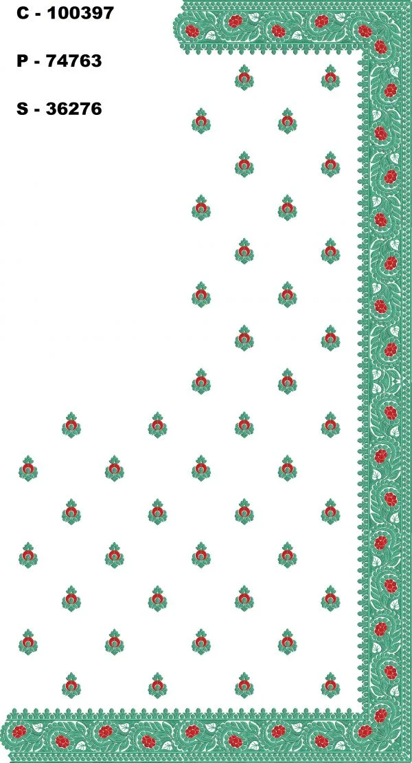 Saree Design 3875 - Beautiful Border C Pallu Skirt Saree
