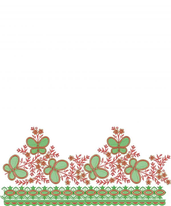 Saree Design 4736 - Butterfly Figure Concept Panel Pallu Skirt Sa
