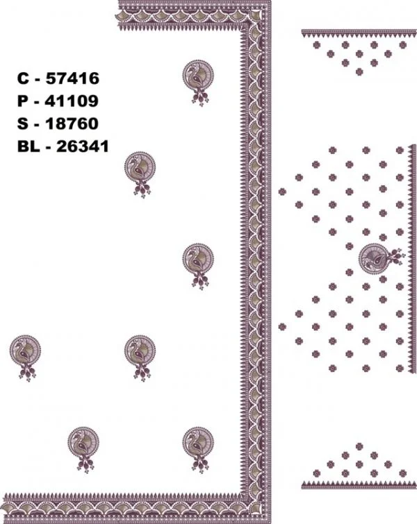 Saree Design 5445 - Peacock Figure Concept Border C Pallu Skirt S