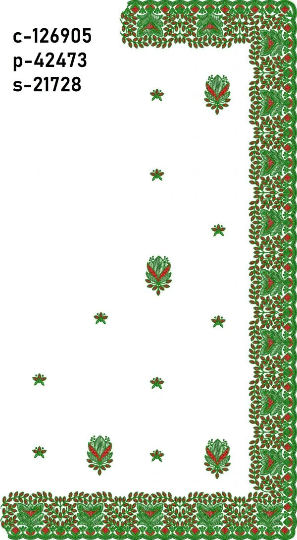 Saree Design 6413 - Unique Border C Pallu Skirt Saree