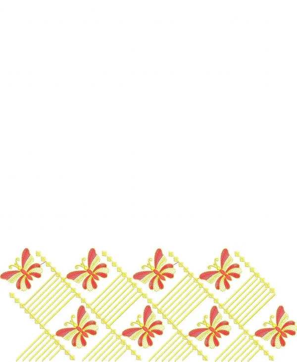 Saree Design 7282 - Butterfly Figure Concept Panel Pallu Skirt Sa