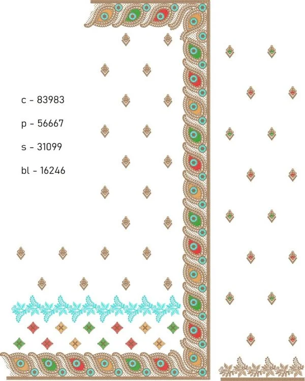 Saree Design 8166 - New Pattern Border C Pallu Skirt Saree