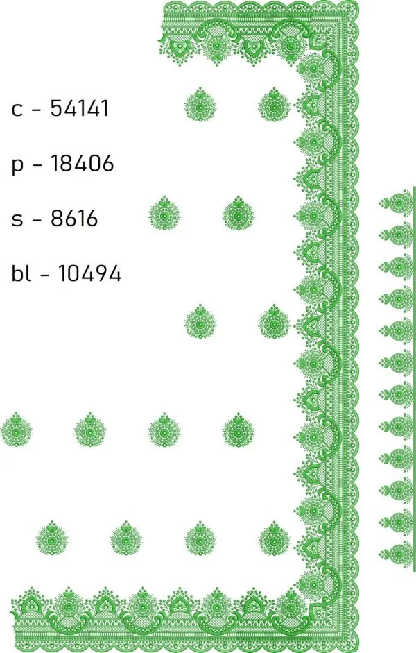 Saree Design 8984 - Beautiful Border C Pallu Skirt Saree