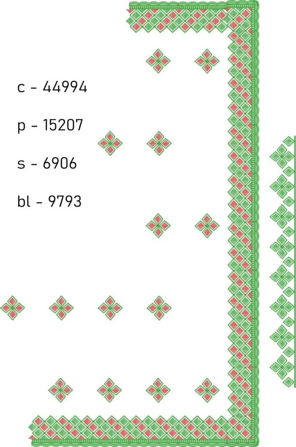 Saree Design 8993 - Unique Border C Pallu Skirt Saree