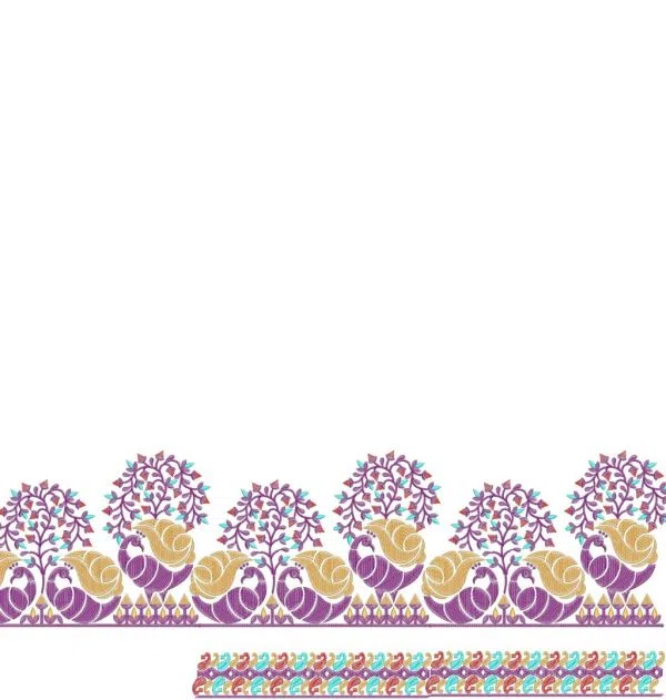 Saree Design 9634 - Peacock Figure Concept Panel Pallu Skirt Sare 271273