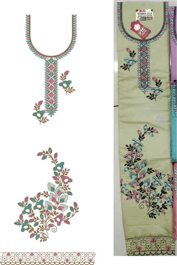Daman Design 2312 - Beautiful Flowers Neck⊤ Kurti
