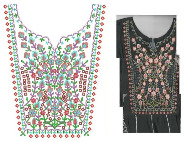 Daman Design 443 - Fashionable Neck⊤ Kurti