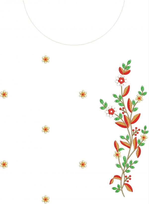 Daman Design 736 - Flowers Neck Top&Kurti